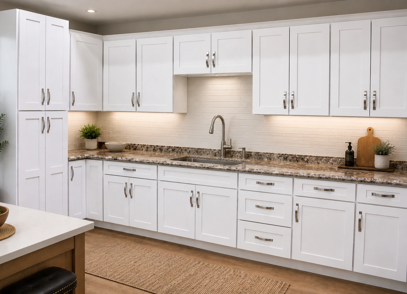 Arctic White Kitchen Cabinets