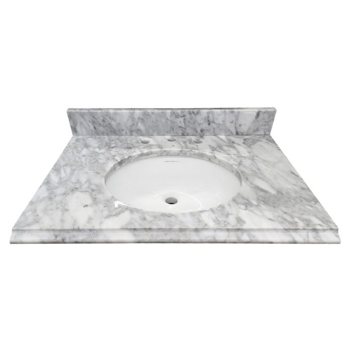 Italian Carrara Marble Oval Vanity Top | Builders Surplus