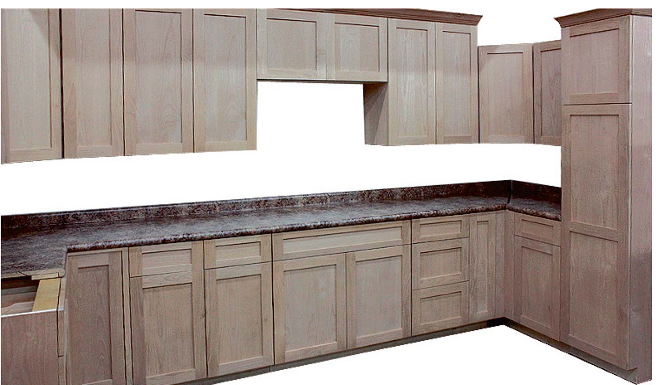 42 in. Sink & Drawer Bathroom Vanity Base Cabinet in Unfinished Poplar |  Shaker Style