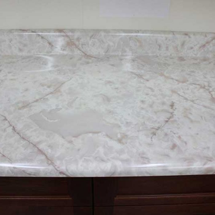 white marble laminate kitchen counter top