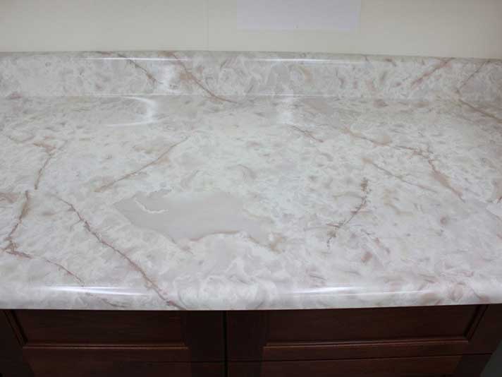 white marble laminate kitchen counter top