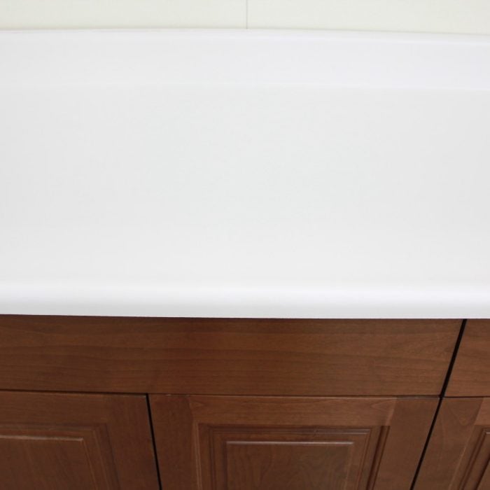 white laminate kitchen counter top