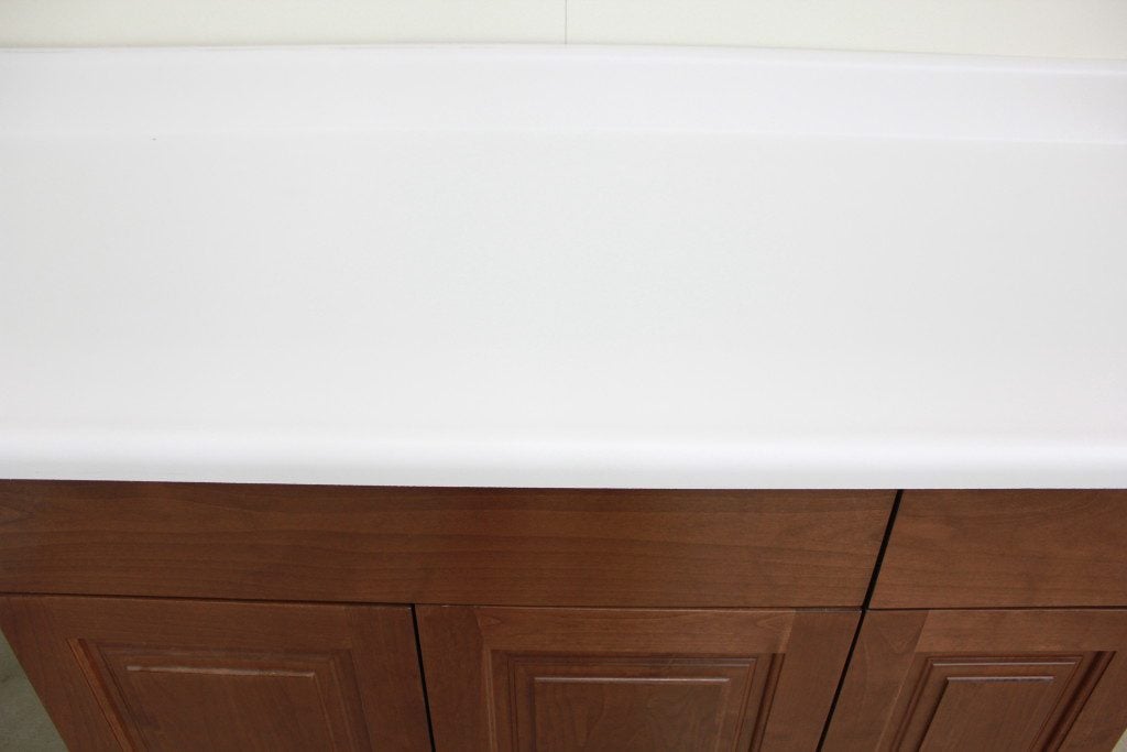 white laminate kitchen counter top