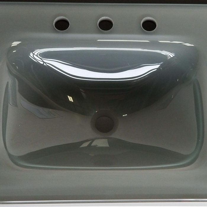 Bright Gray Tempered Glass Vanity Top