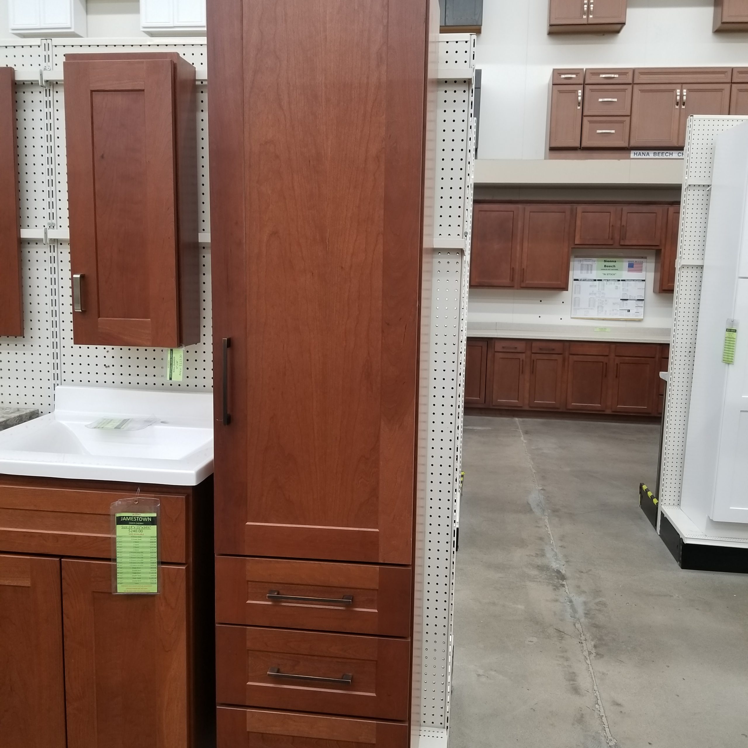 Jamestown Cider Cherry Linen Cabinet Kitchen Bath Cabinets