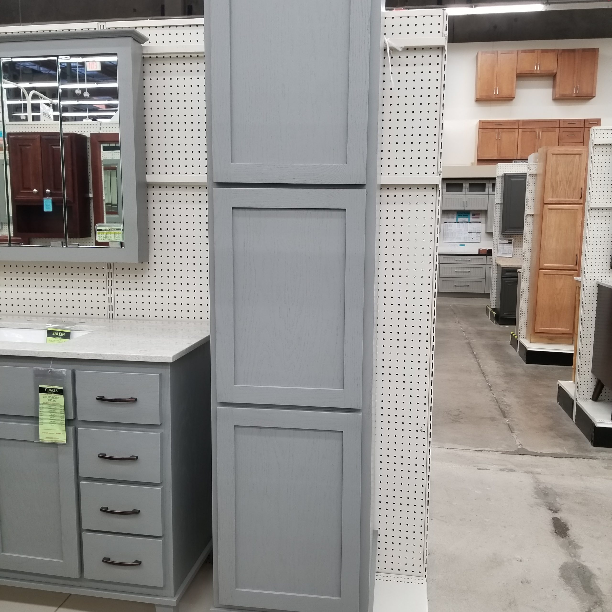 Quaker Gray Oak Linen Cabinet Builders Surplus Wholesale