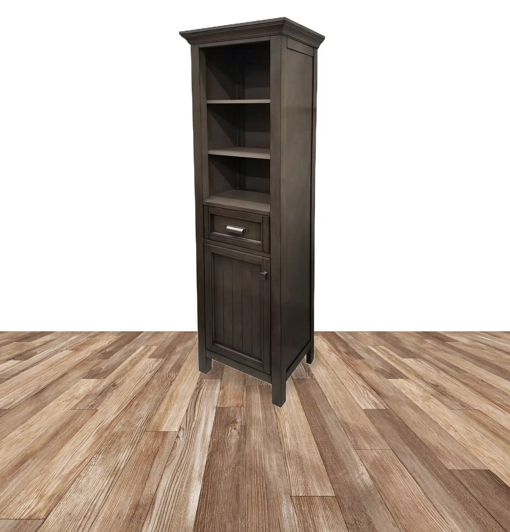 Brantley Distressed Grey Linen Cabinet - Closeout