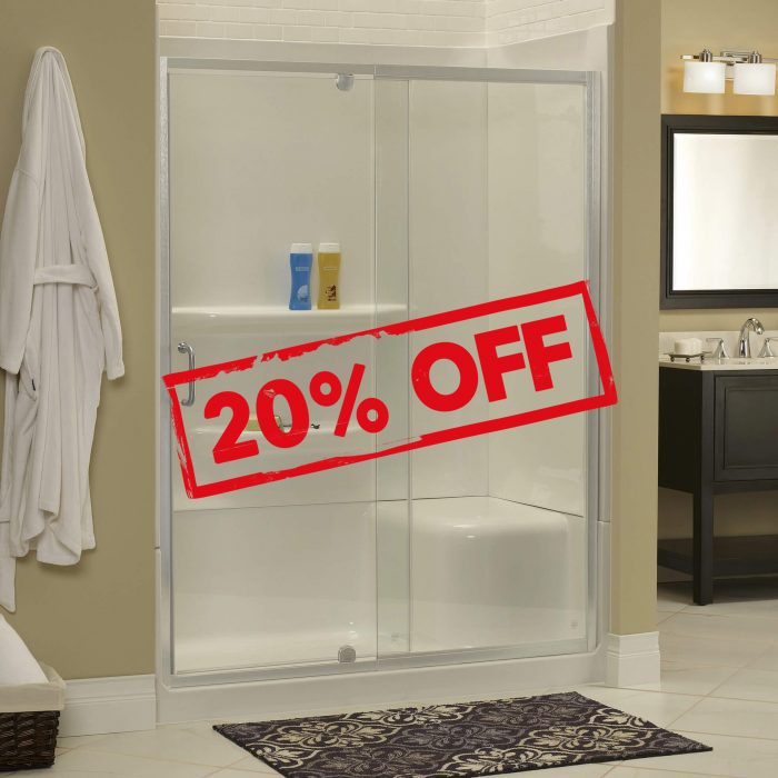 Cove Frameless 1/4" Hinged Door & Fixed Panel