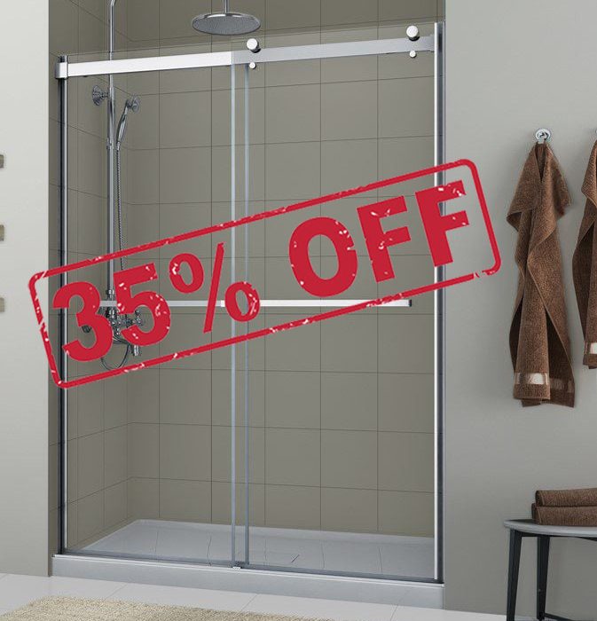 Lagoon 5/16" Frameless Double Roller Door - Closeout