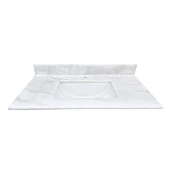 Galaxy White Marble Single Hole Vanity Top
