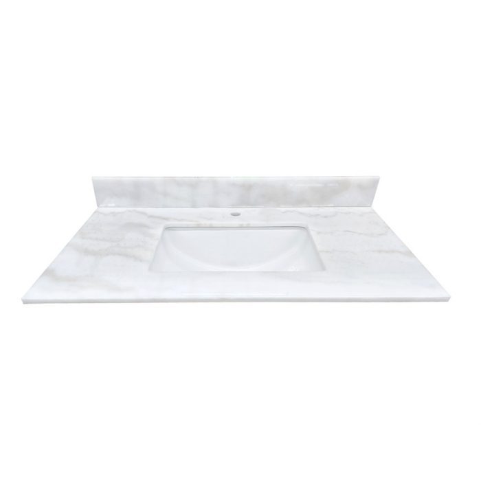 Galaxy White Marble Single Hole Vanity Top