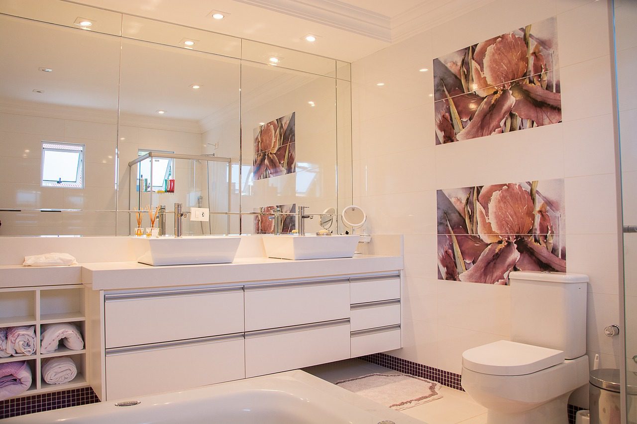 Well lit installed floating vanity