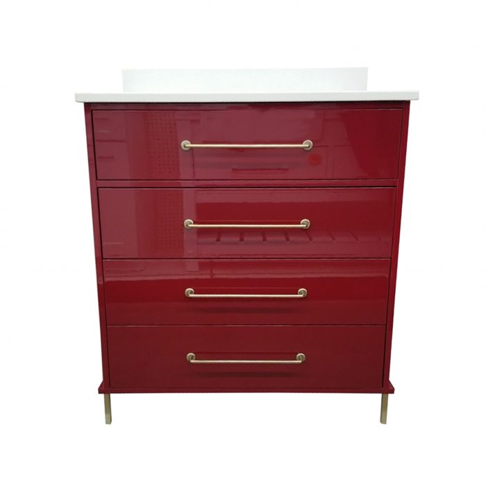 Cumberland High Gloss Red Vanity & Top - Closeout