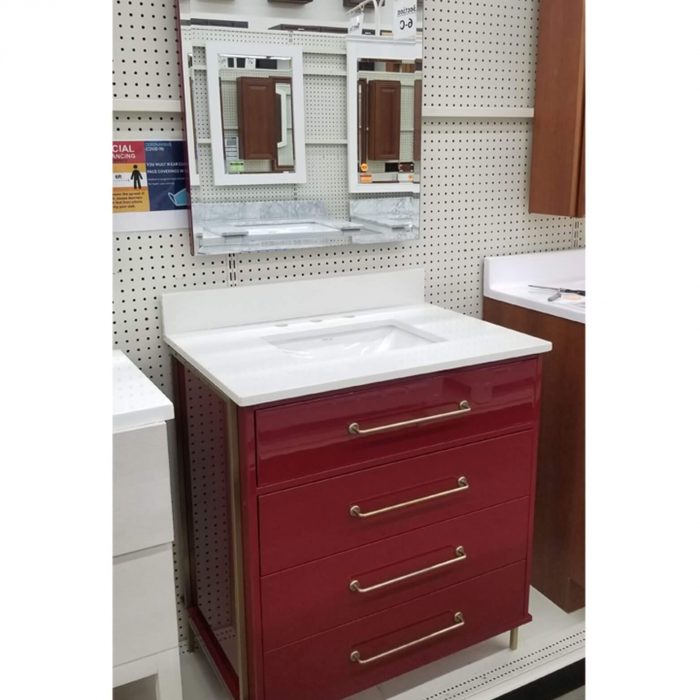 Cumberland High Gloss Red Vanity & Top