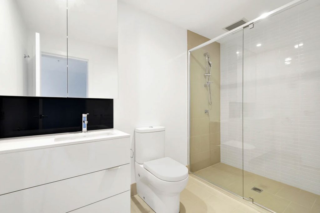 bathroom with standing shower