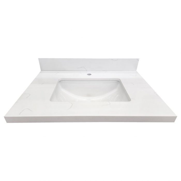 Calcatta Quartz Single Hole Vanity Top - Image 3