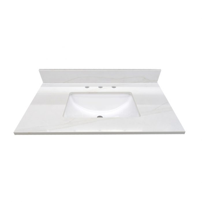 Creek White Quartz Vanity Top - Closeout