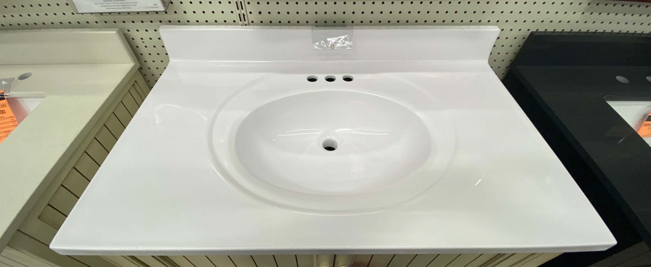 Solid White Cultured Marble Vanity Top Explore at Builders Surplus