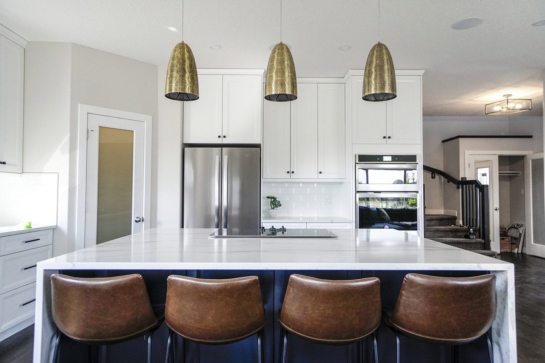 white kitchen countertop