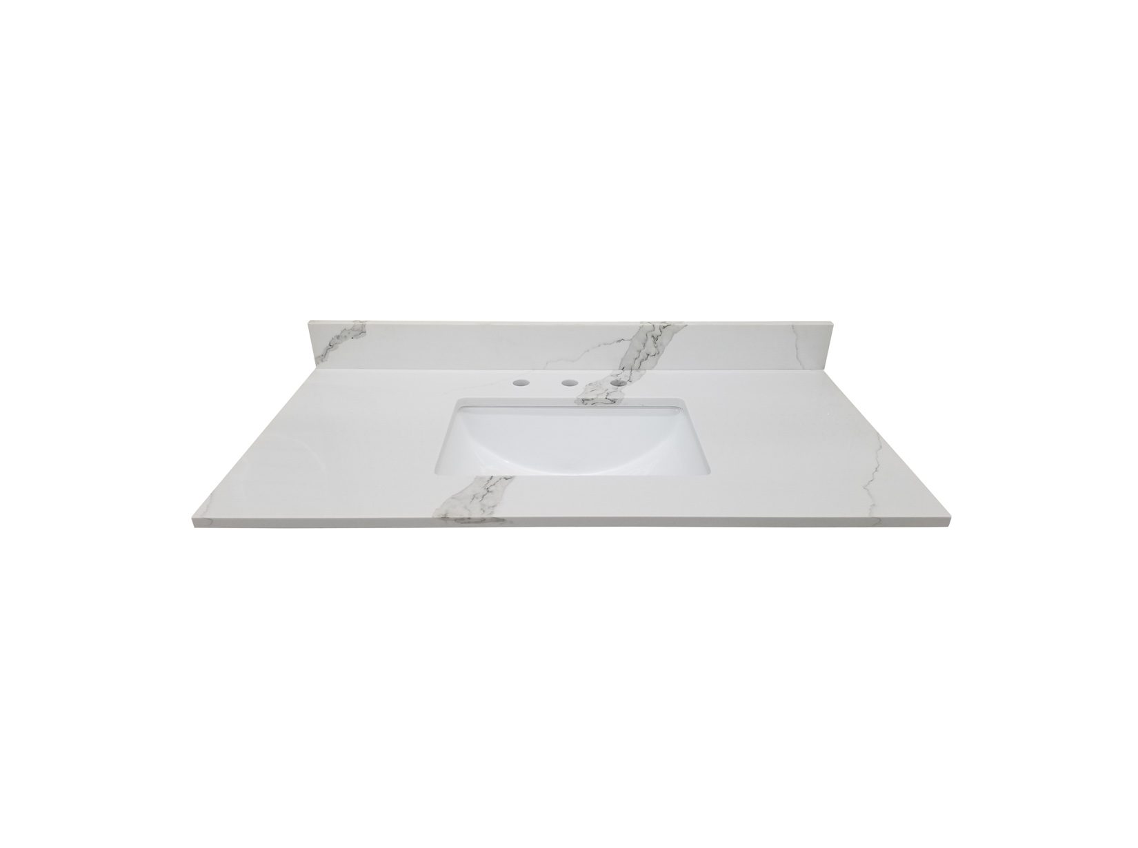 Blizzard White Quartz Bathroom Vanity Top | Builders Surplus