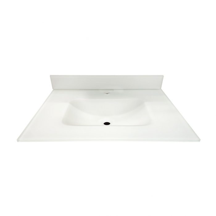 Matte Super White Glass Vanity Top - Closeout