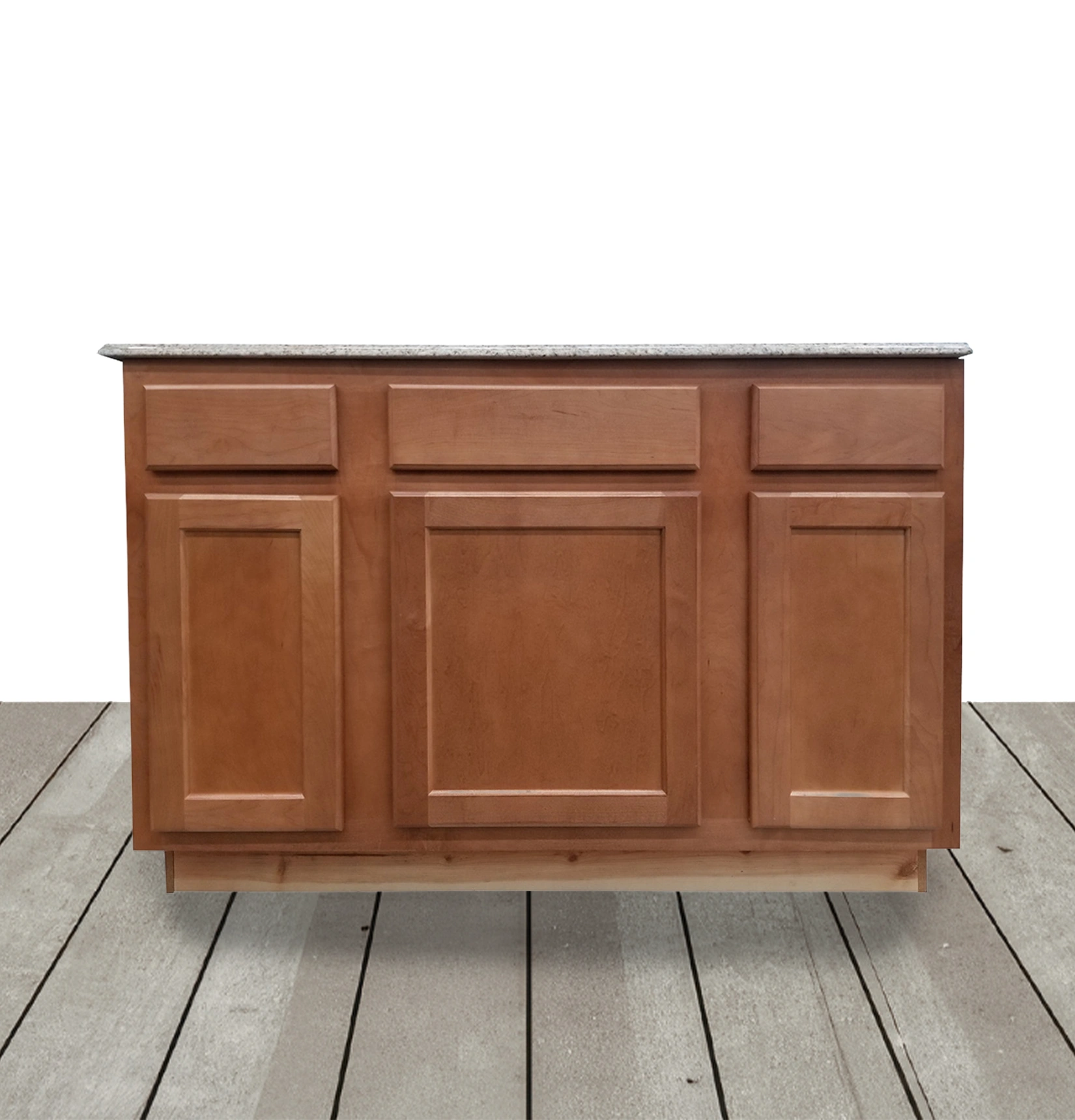Maple wood vanity cabinet with granite top