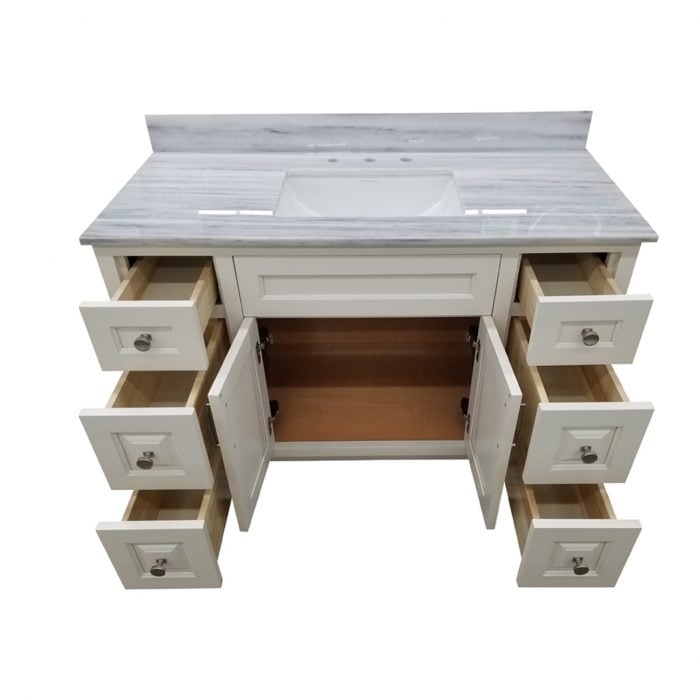 Bania Raised Panel White Vanity - Image 2