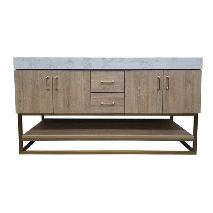 Evita Natural - Gold Frame Vanity & Top - Image 5