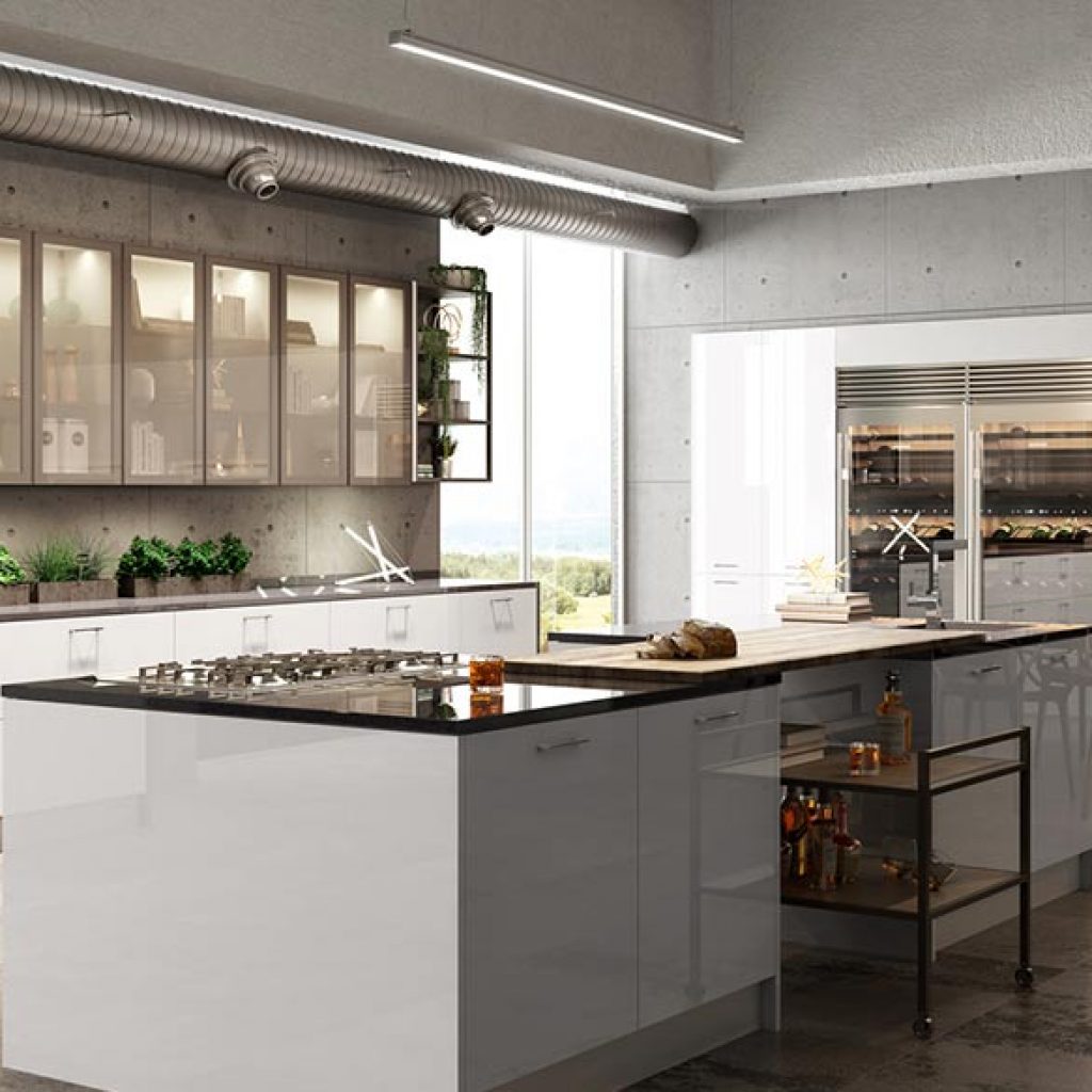 European kitchen cabinet detailed view