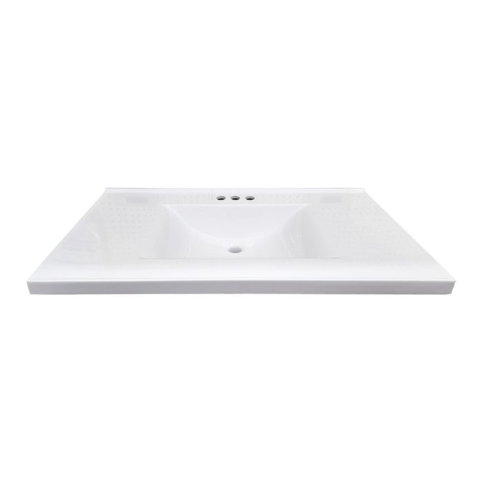 Polar White Wave Cultured Marble Vanity Top - Closeout
