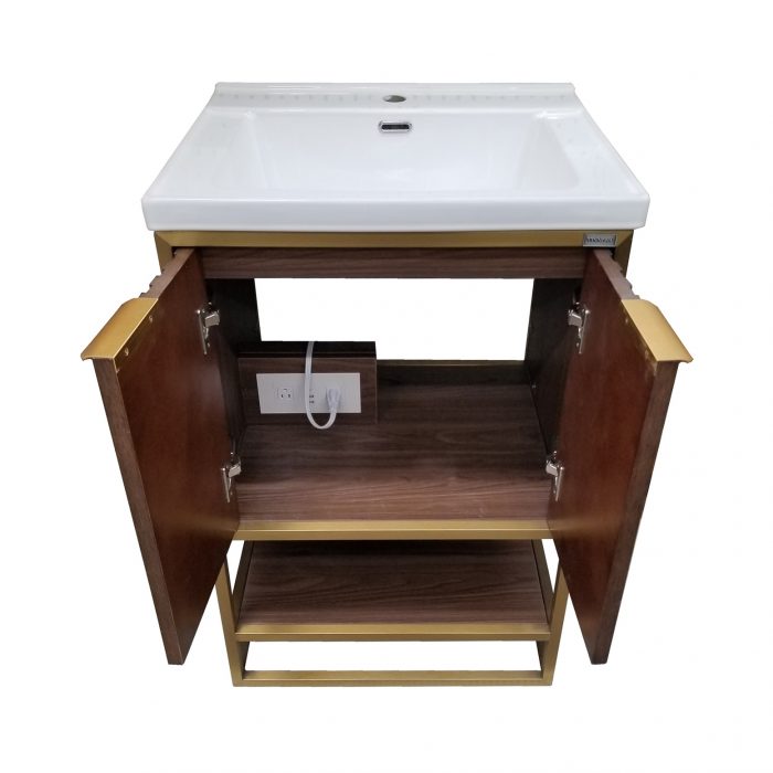 North American Light Walnut Vanity & Top Combo - Closeout - Image 4