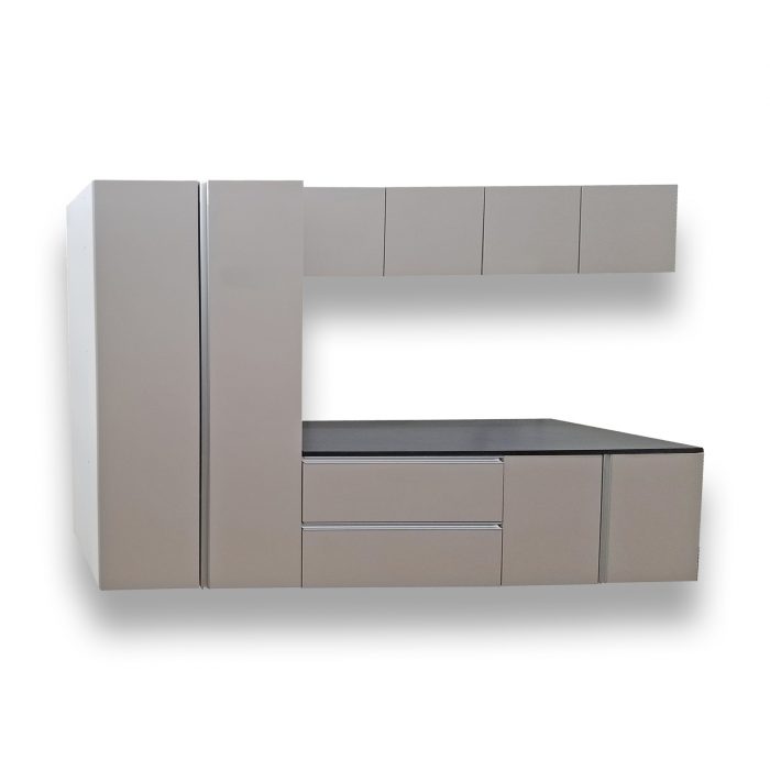 Wall Hung Deluxe Garage Cabinets (Light Grey) - Closeout