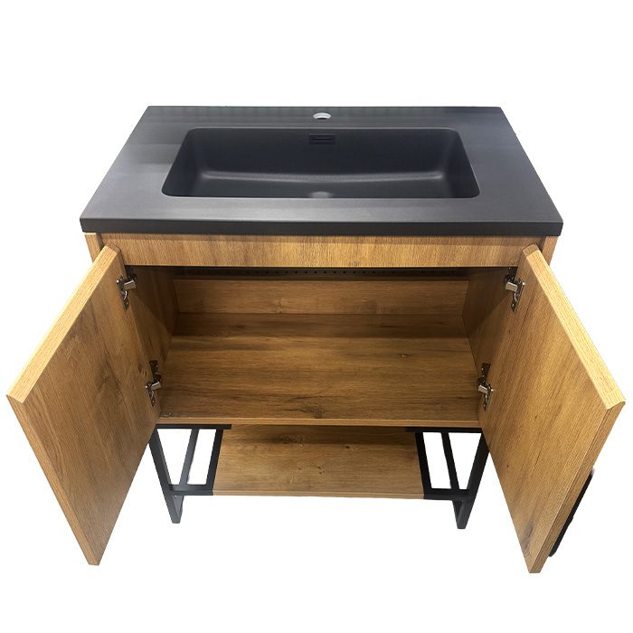 Bronson Oak Vanity & Top Combo - Closeout - Image 2