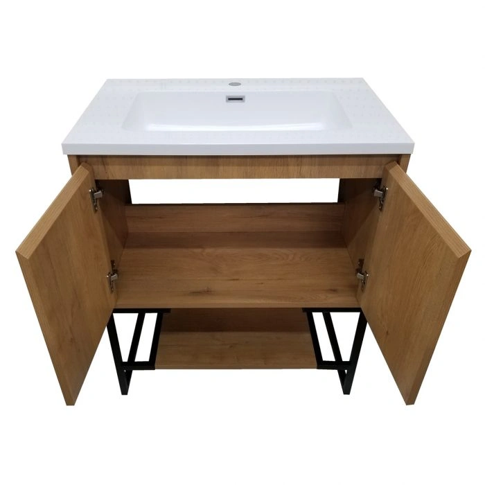 Bronson Oak Vanity & Top Combo - Closeout - Image 2