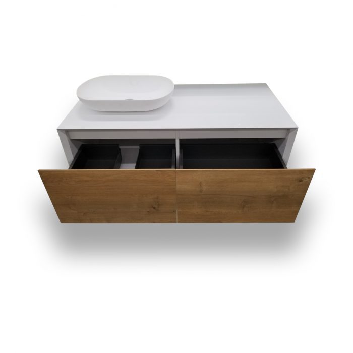 Bergen White Wall Hung Vanity & Top Combo - Image 2
