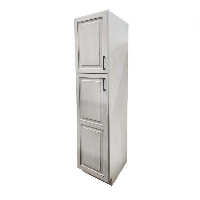Glazed White Linen Cabinet - Closeout