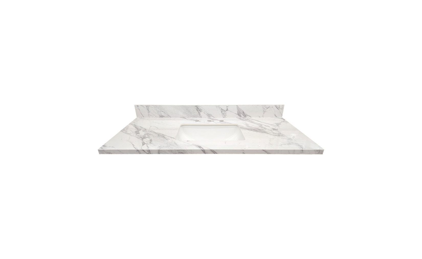 Maui White Sintered Stone Square Vanity Top | Builders Surplus