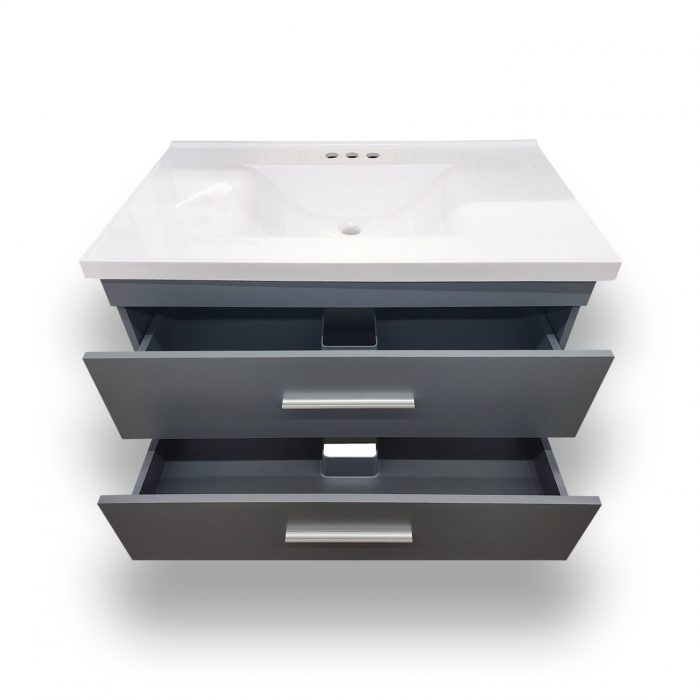 Odin Dark Grey Wall Hung Vanity - Closeout - Image 2