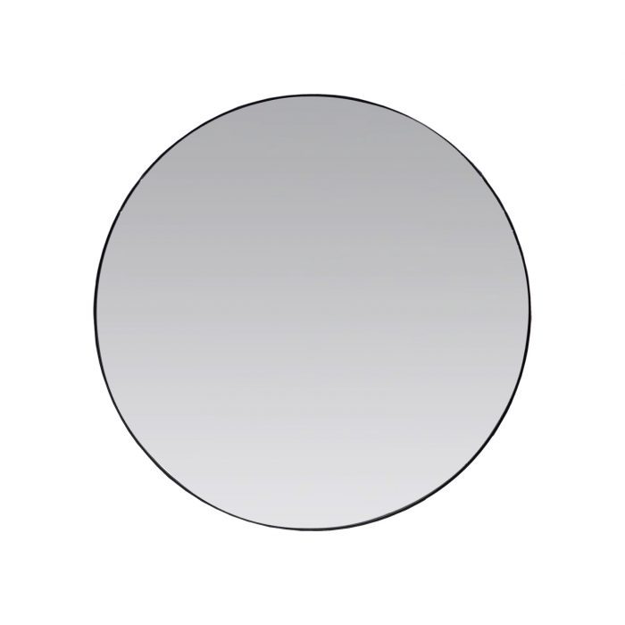 Mesa Circle Framed Mirror - Matt Black