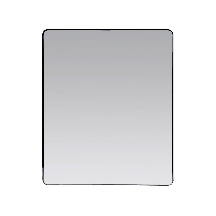 Mesa Rectangular Round Corner Framed Mirror - Matt Black