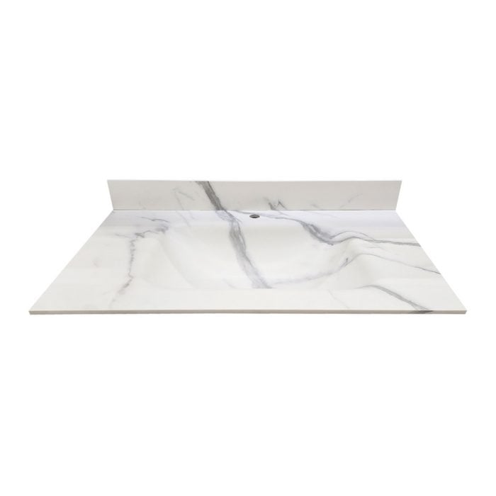 Atlas White Sintered Stone Vanity Top - Closeout