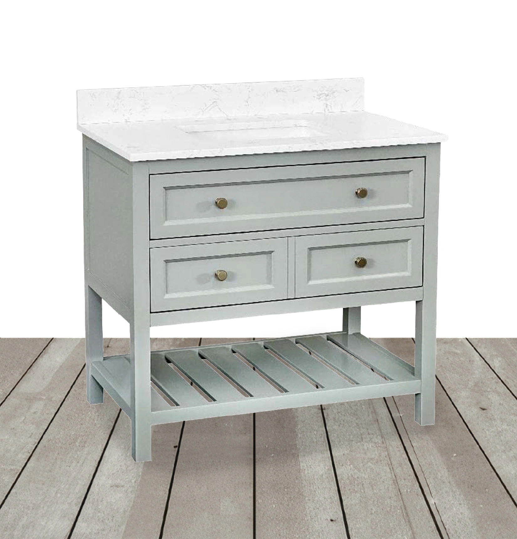 Corry Sea Green Vanity & Top Combo