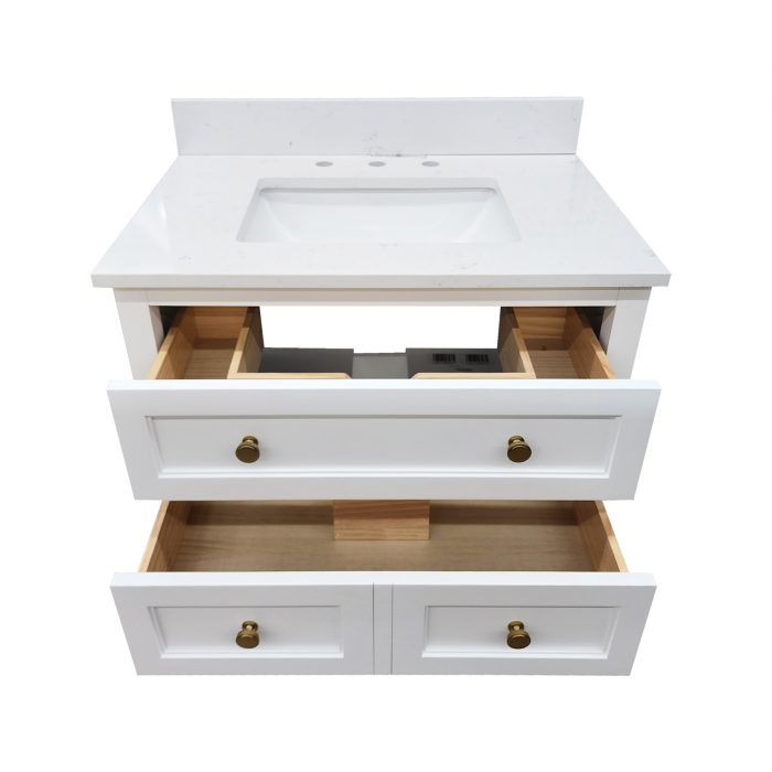 Corry White Vanity & Top Combo - Image 2
