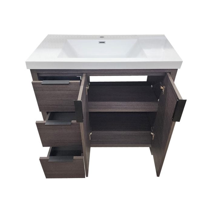 Evana Leached Oak Vanity & Top Combo - Closeout - Image 2