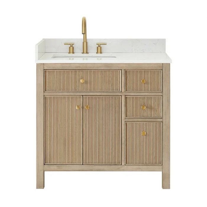 Sarrito Natural Oak Vanity & Top Combo - Image 2