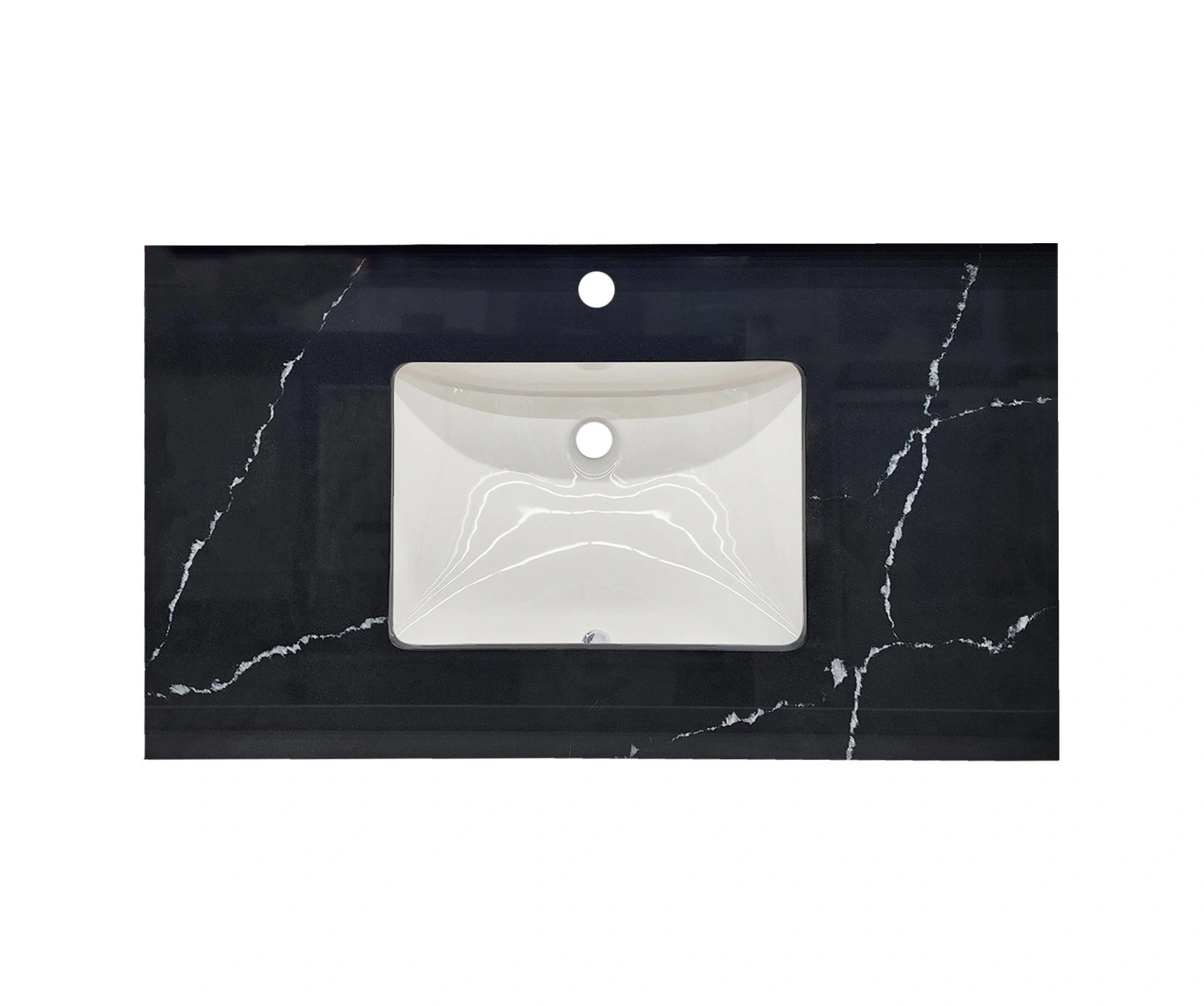 Pure Marquina Single Hole Quartz Vanity Top