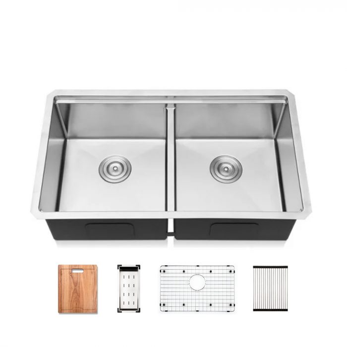 Workstation Stainless Steel Undermount Kitchen Sink - Double (Includes Accessories)