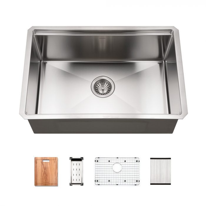 Workstation Stainless Steel Undermount Kitchen Sink - Single (Includes Accessories)