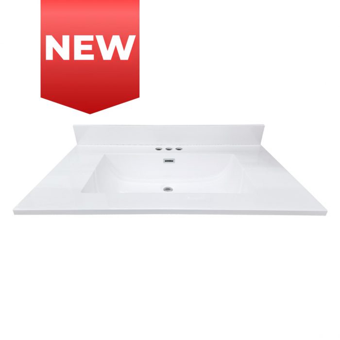 Classic White Wave Cultured Marble Vanity Top