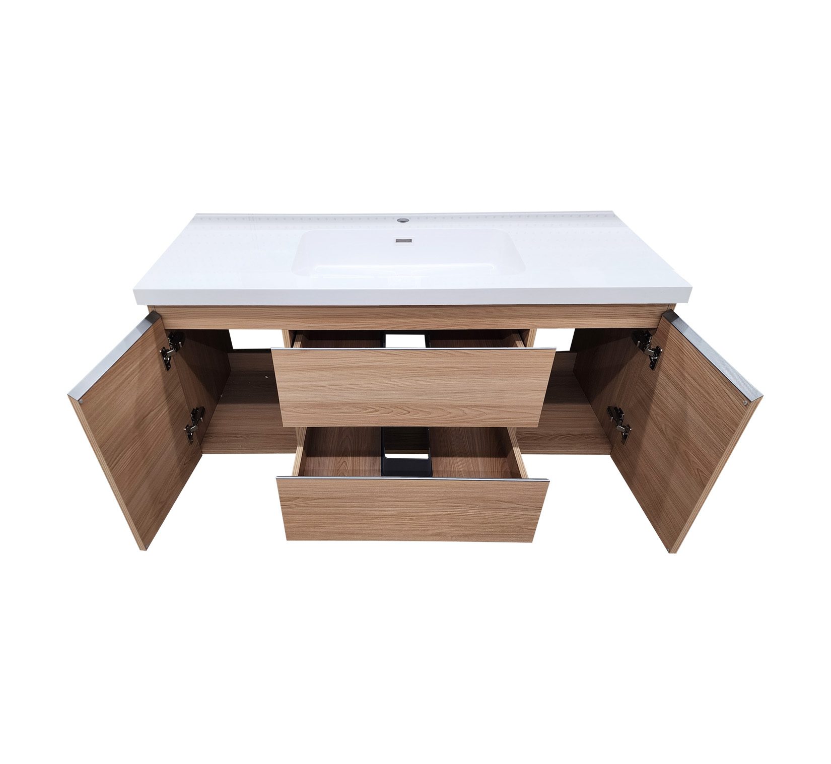 Modern Timber Wall Hung Vanity & Top Combo - Image 4